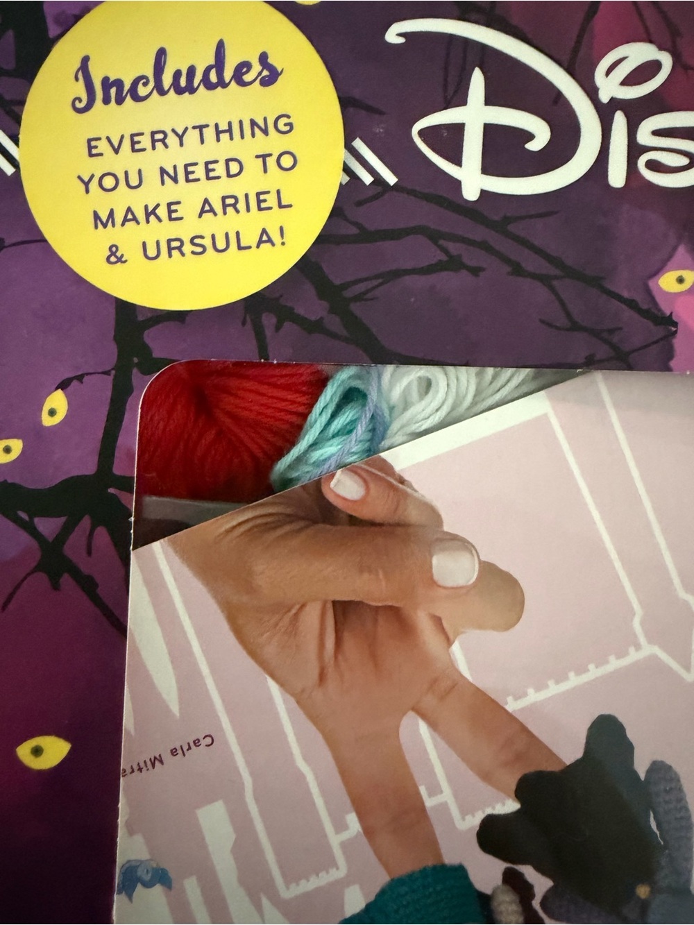 Disney Crochet finger puppets- Ariel & Ursula with book on how to make 10 charac - Picture 4 of 5